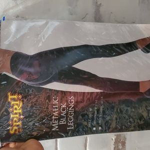 Metallic black leggings faux leather Spirit costume pants